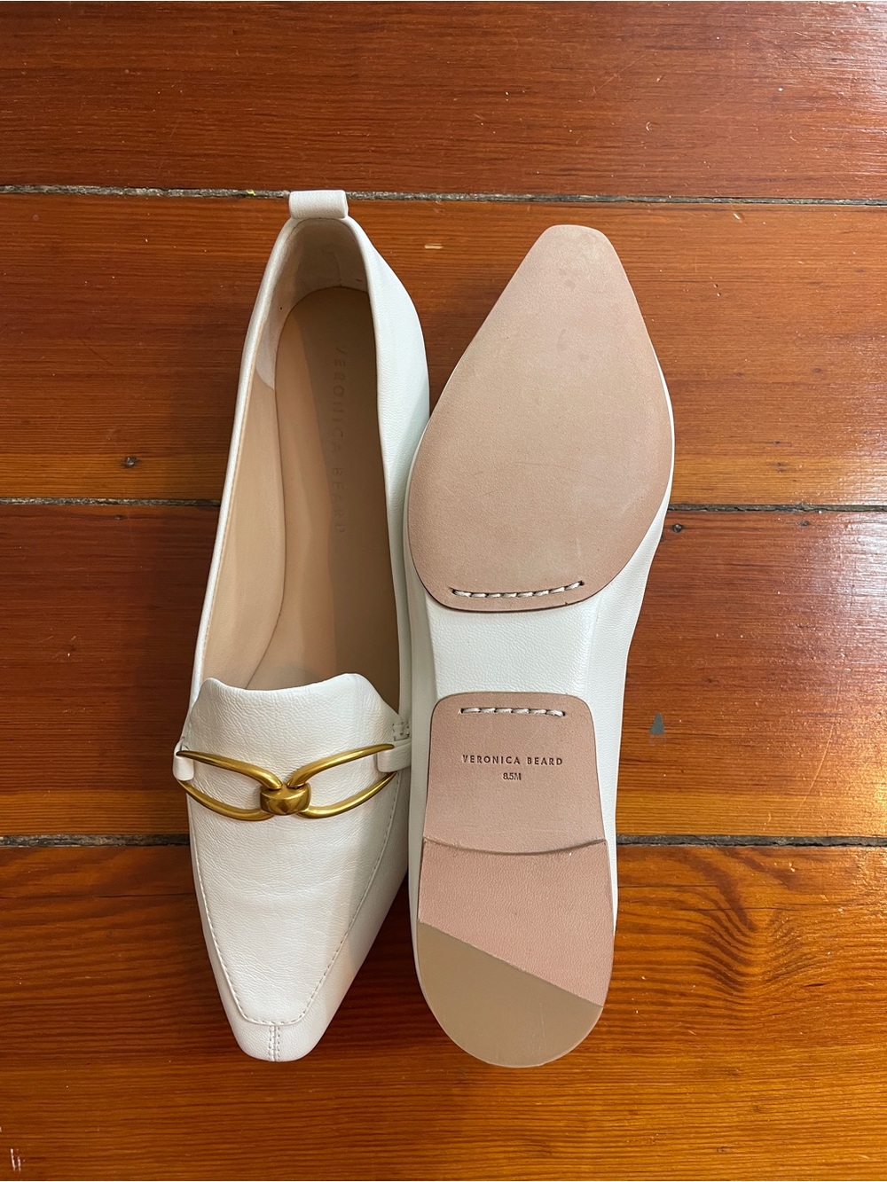 NWOB VERONICA BEARD Champlain Chain Pointed Toe Leather Flat Sz 8.5 ❤️🎀 - Picture 12 of 13